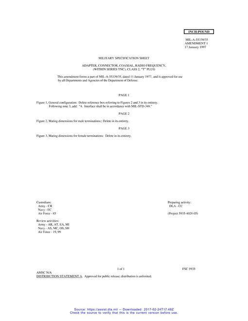 MIL MIL-PRF-55339/35 Amendment 1