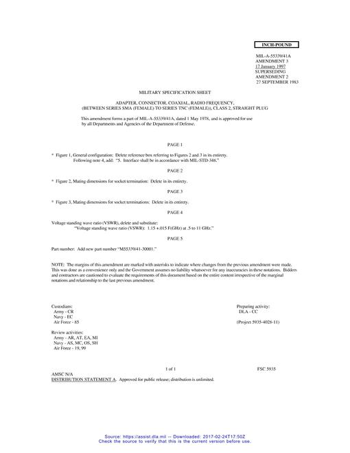 MIL MIL-PRF-55339/41A Amendment 3
