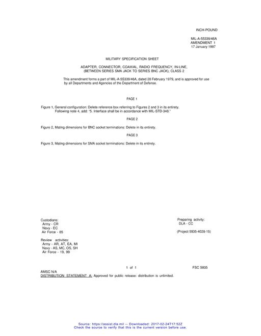 MIL MIL-PRF-55339/46A Amendment 1