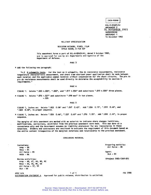 MIL MIL-PRF-83401/4C Amendment 2
