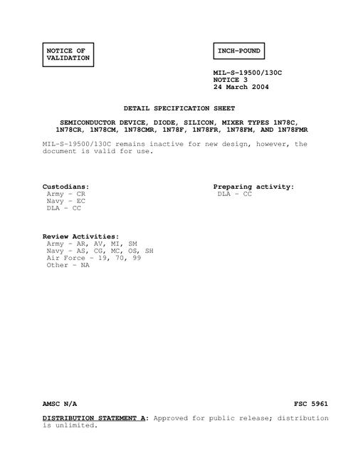 MIL MIL-S-19500/130C Notice 3 - Validation 2