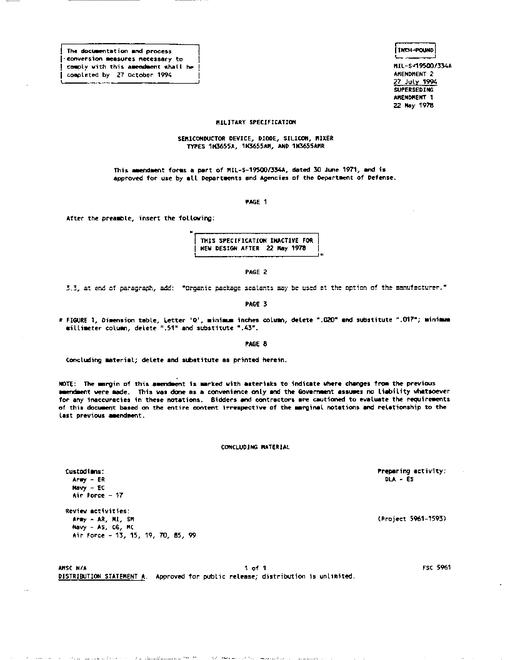 MIL MIL-S-19500/334A Amendment 2