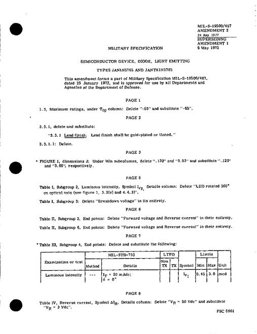 MIL MIL-S-19500/467 Amendment 2