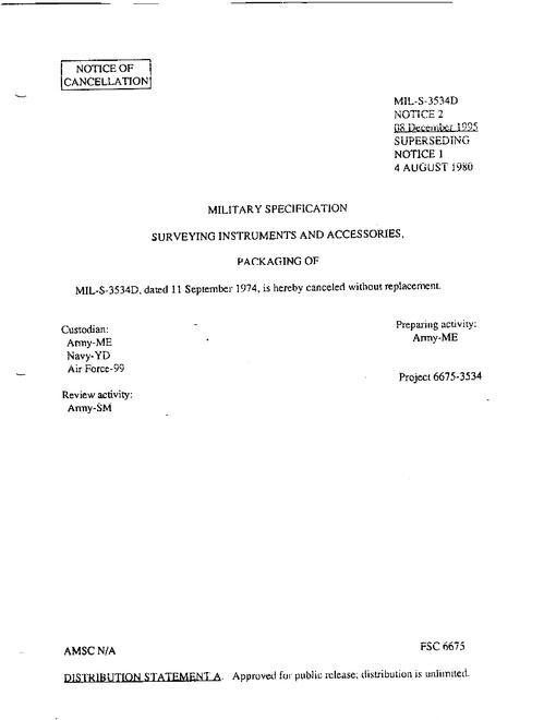 MIL MIL-S-3534D Notice 2 - Cancellation