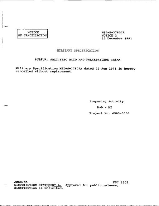 MIL MIL-S-37807A Notice 2 - Cancellation