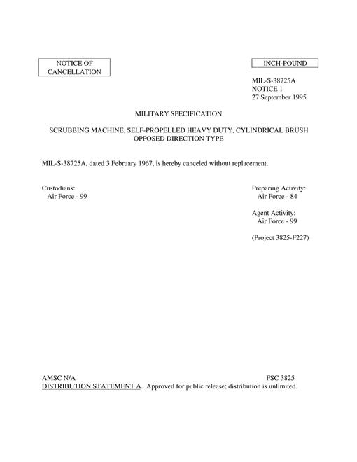 MIL MIL-S-38725A Notice 1 - Cancellation