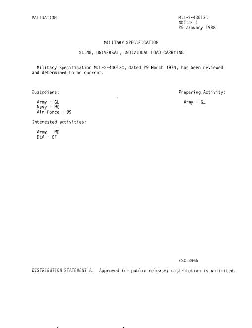 MIL MIL-S-43013C Notice 1 - Validation