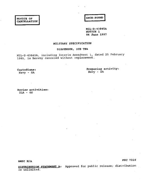 MIL MIL-S-4383C Notice 2 - Cancellation