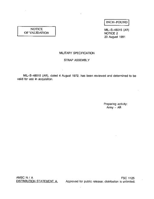 MIL MIL-S-48015 Notice 2 - Validation