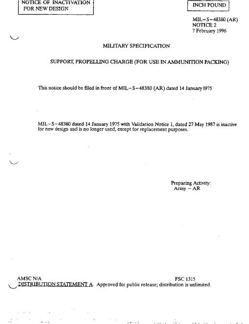 MIL MIL-S-48380 Notice 2 - Inactivation