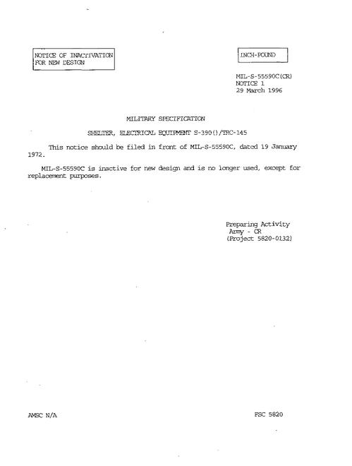 MIL MIL-S-55590C Notice 1 - Inactivation