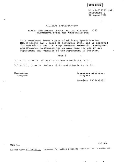 MIL MIL-S-63335C Amendment 1