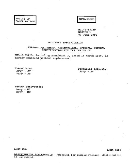 MIL MIL-S-8512D Notice 1 - Cancellation