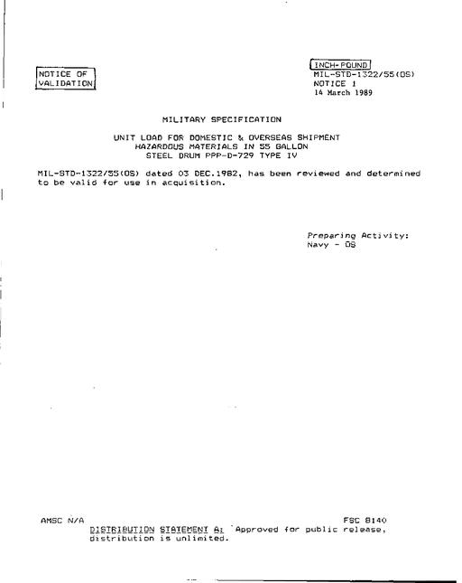 MIL MIL-STD-1322-55 Notice 1 - Validation
