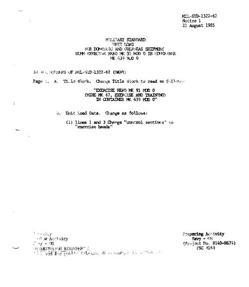 MIL MIL-STD-1322-62 Change Notice 1