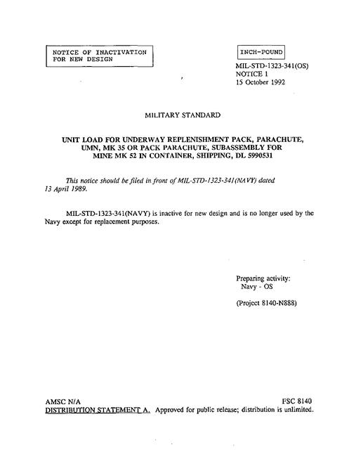 MIL MIL-STD-1323-341 Notice 1 - Inactivation
