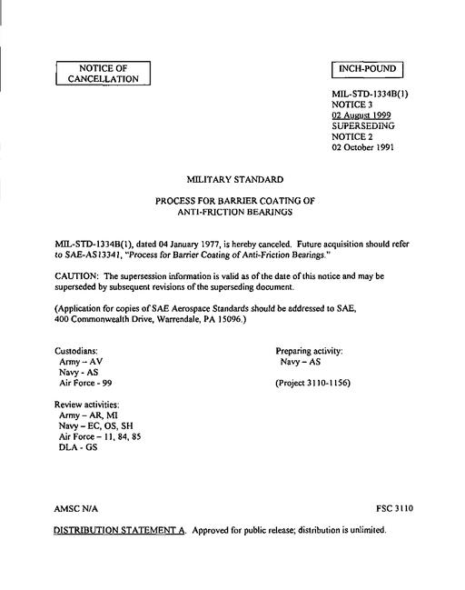 MIL MIL-STD-1334B Notice 3 - Cancellation 1