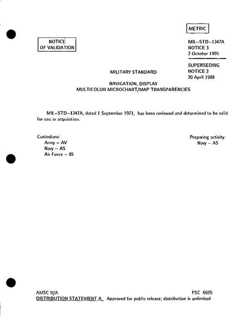 MIL MIL-STD-1347A Notice 3 - Validation