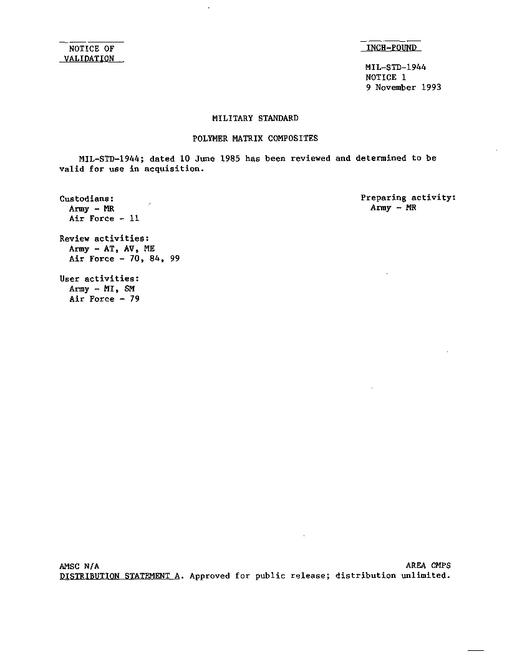 MIL MIL-STD-1944 Notice 1 - Validation