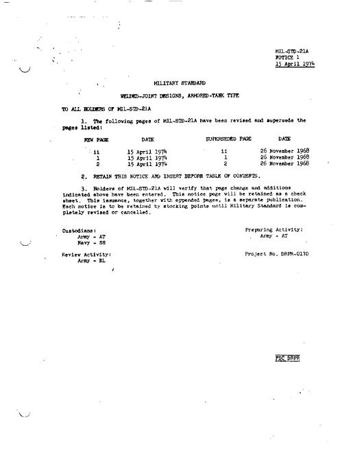 MIL MIL-STD-21A Change Notice 1