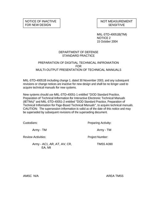 MIL MIL-STD-40051B Notice 2 - Inactivation