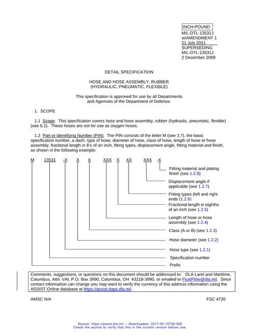 MIL MIL-DTL-13531J Amendment 1 (amendment incorporated)