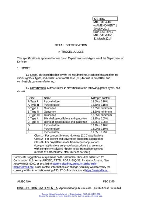 MIL MIL-DTL-244C Amendment 1 (amendment incorporated)