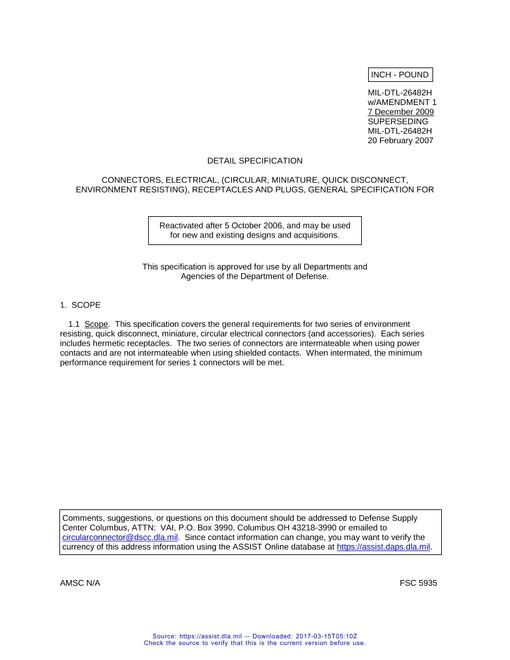 MIL MIL-DTL-26482H Amendment 1