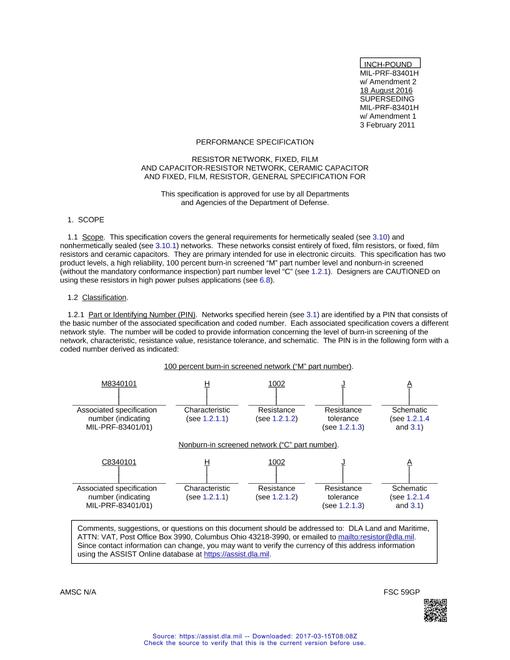 MIL MIL-PRF-83401H Amendment 2 (all prev amd incorp.)