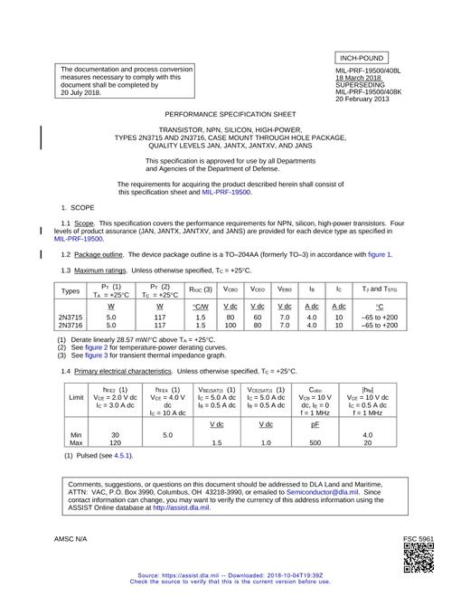MIL MIL-PRF-19500/408L