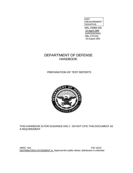 MIL MIL-HDBK-831