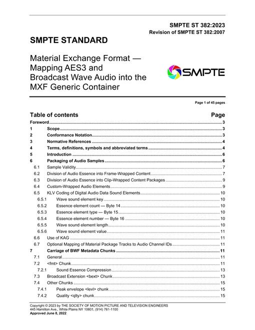 SMPTE ST 382
